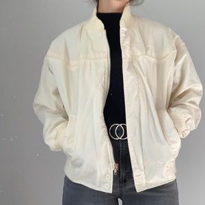 Pale Yellow Lightweight Bomber Jacket